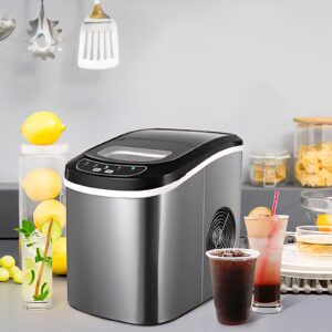 LEONARD USA Ice Maker Machine Stainless Steel Automatic with Inverter Technology, Makes Instant Bullet Ice Cubes in 7-9 Minutes, 26 lbs/day (Based on American Technology) (LEUSAICM5)