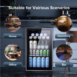 LEONARD USA 82 L Inverter Wine Cooler l Touch Control l Toughened Glass Door with UV-Protection l LED Interior Light (Based on American Technology) (Black, LEUSA95GDIWC, Single Door)