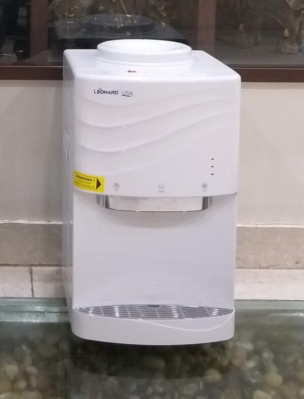 LEONARD Plastic USA American Technology Based Hot, Cold and Normal Table Top Water Dispenser (White, 347 X 403 X 600 mm)