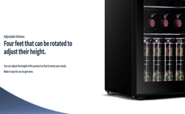 Danby USA 135 L Inverter Wine Chiller l Wine Cooler l Touch Control l Toughened Glass Door with UV-Protection l LED Interior Light l Stainless Steel Shelves for Indian Home Bars & Rooms
