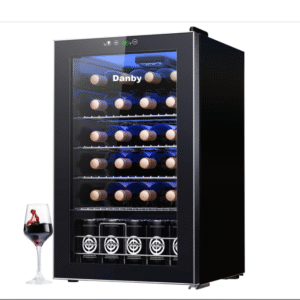 Danby USA 135 L Inverter Wine Chiller l Wine Cooler l Touch Control l Toughened Glass Door with UV-Protection l LED Interior Light l Stainless Steel Shelves for Indian Home Bars & Rooms