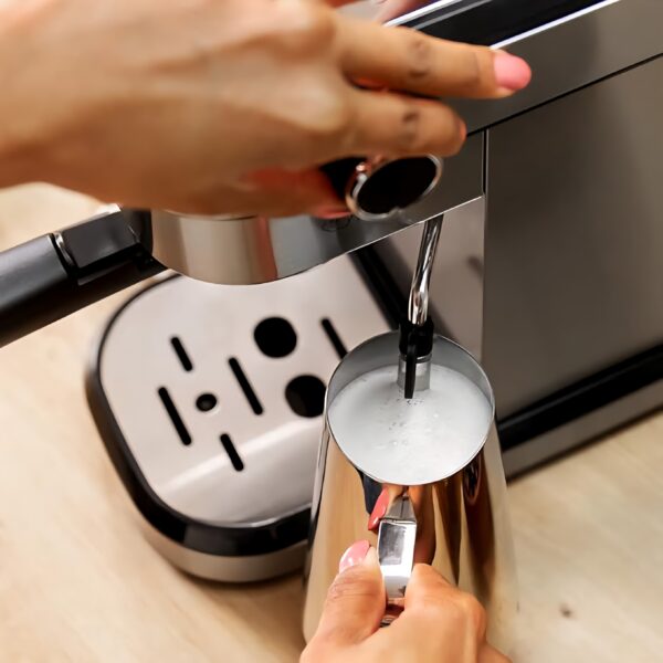 LEONARD USA 20 BAR Inverter Mini Magic Coffee Machine Espresso l PID Control l Lungo at home double boiler design | Integrated the bean grinder (Based on American Technology) Black