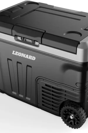 LEONARD USA Car Fridge 50 L with Compressor 12 Volt, Vehicle Refrigerator with 12/24V DC 110-240V AC for Indian Cars, SUV, RV, Camping, Outdoor and Home (Black) (Based on American Technology)