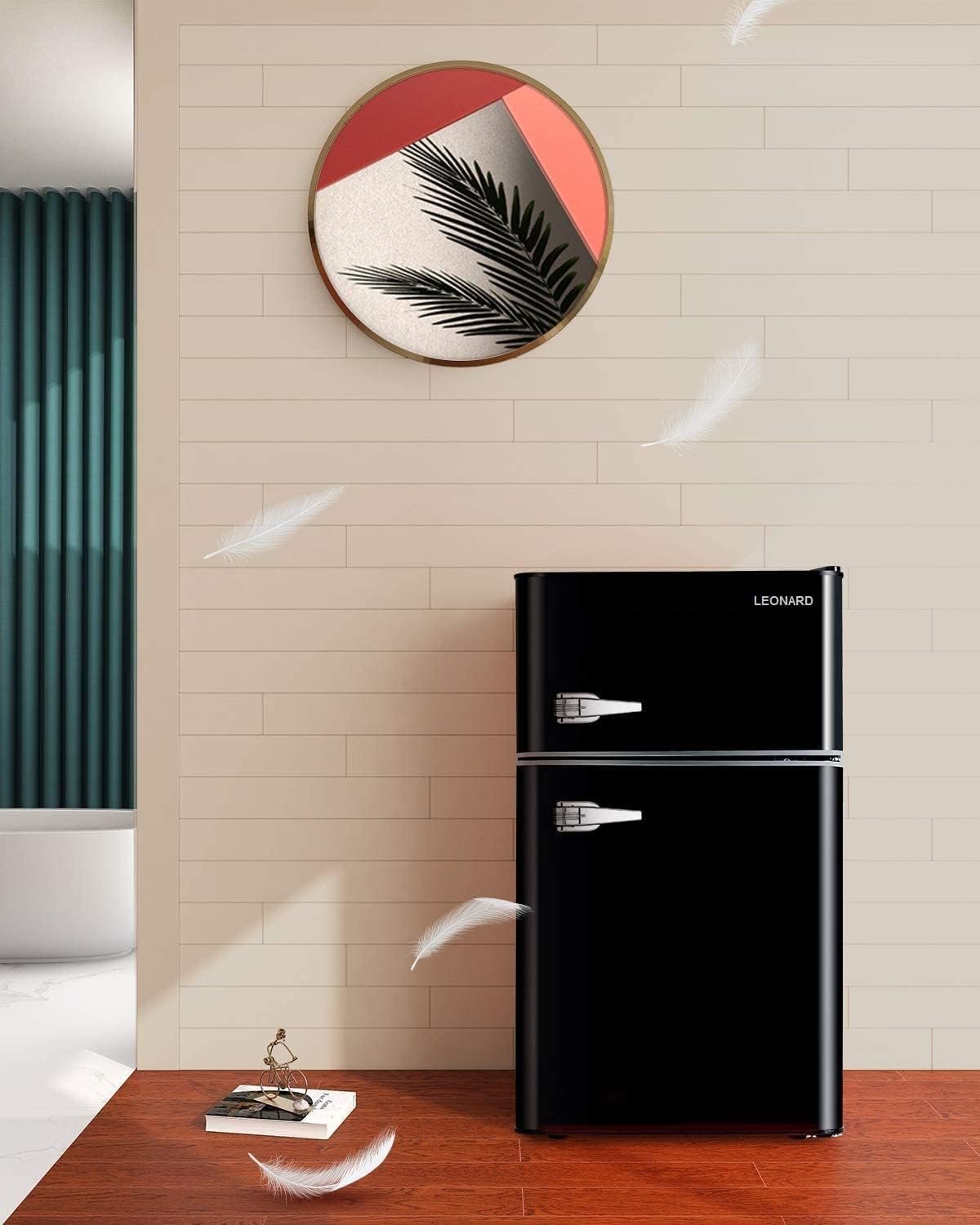 LEONARD USA 122 L Inverter Wine Chiller l Wine Cooler l Separate Deep Freezer Compartment l LED Interior Light l Temperature Control (Based on American Technology) (Black, Double Door)