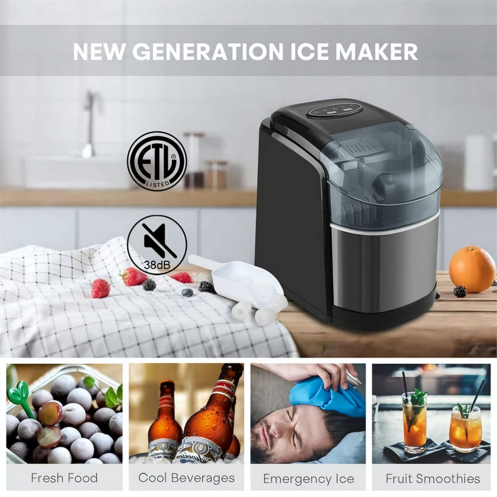 LEONARD USA Ice Cube Maker Machine with Self-Cleaning Function, Automatic with Inverter Technology, Makes Instant Bullet Ice Cubes in 6-8 Minutes, 26 lbs/day (Black) (Based on American Technology) - Image 17