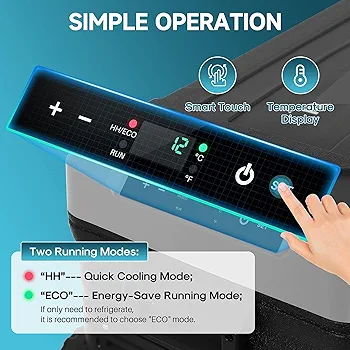 LEONARD USA Car Fridge 50 L with Compressor 12 Volt, Vehicle Refrigerator with 12/24V DC 110-240V AC for Indian Cars, SUV, RV, Camping, Outdoor and Home (Black) (Based on American Technology)