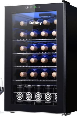 Danby USA 135 L Inverter Wine Chiller l Wine Cooler l Touch Control l Toughened Glass Door with UV-Protection l LED Interior Light for Indian Home Bars & Rooms with 1 Year Warranty