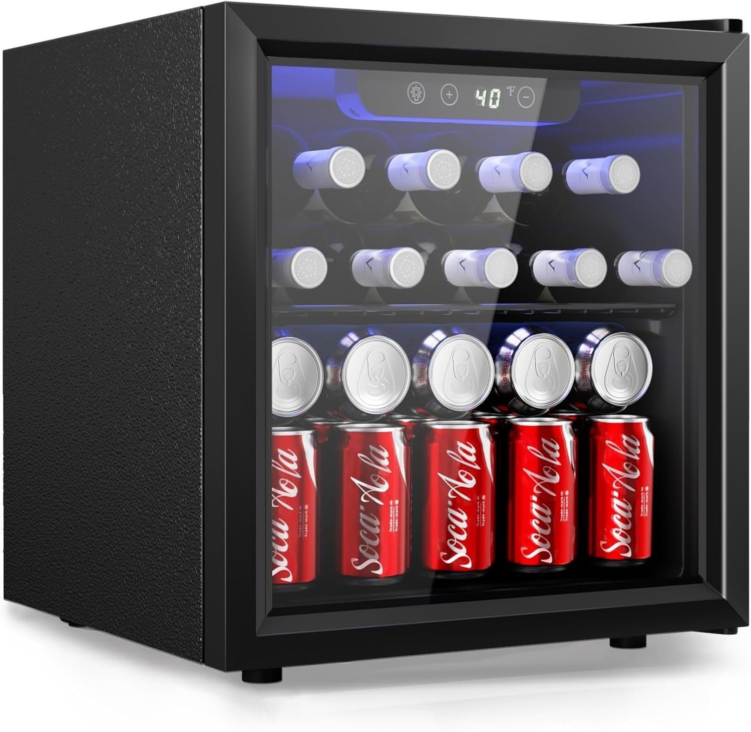 LEONARD USA 55 L Inverter Wine Chiller l Wine Cooler l Touch Control l Stainless Steel Shelves l Toughened Glass Door with UV-Protection l LED Interior Light (Based on American Technology) (Black)