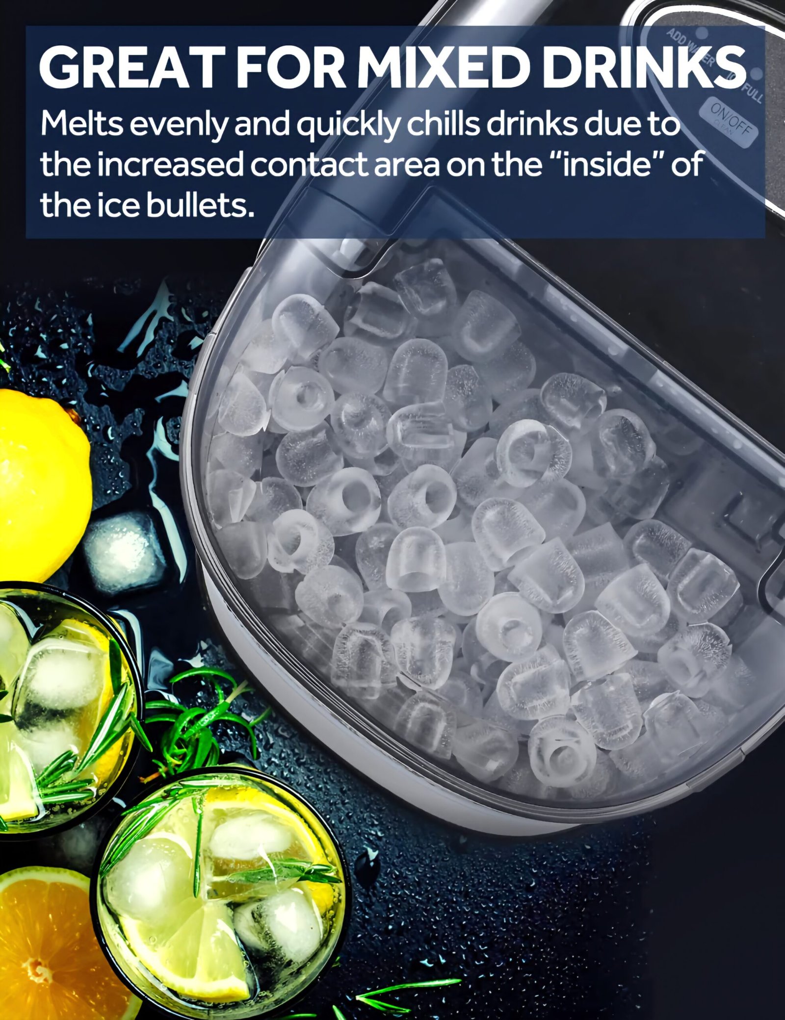 LEONARD USA Ice Cube Maker Machine with Self-Cleaning Function, Automatic with Inverter Technology, Makes Instant Bullet Ice Cubes in 6-8 Minutes, 26 lbs/day (Black) (Based on American Technology) - Image 4