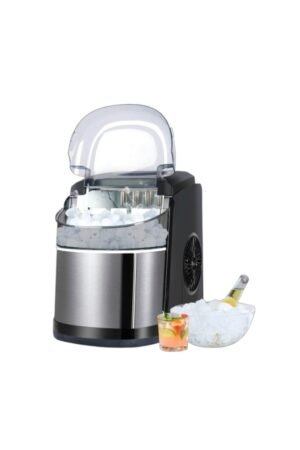 LEONARD USA Ice Cube Maker Machine with Self-Cleaning Function, Automatic with Inverter Technology, Makes Instant Bullet Ice Cubes in 6-8 Minutes, 26 lbs/day (Black) (Based on American Technology)