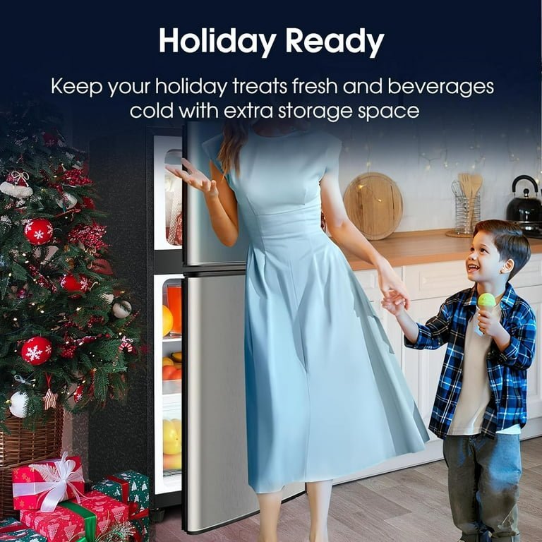 LEONARD USA Mini Fridge for Home Inverter Double Door 110 L with Separate Deep Freezer Compartment (Based on American Technology)