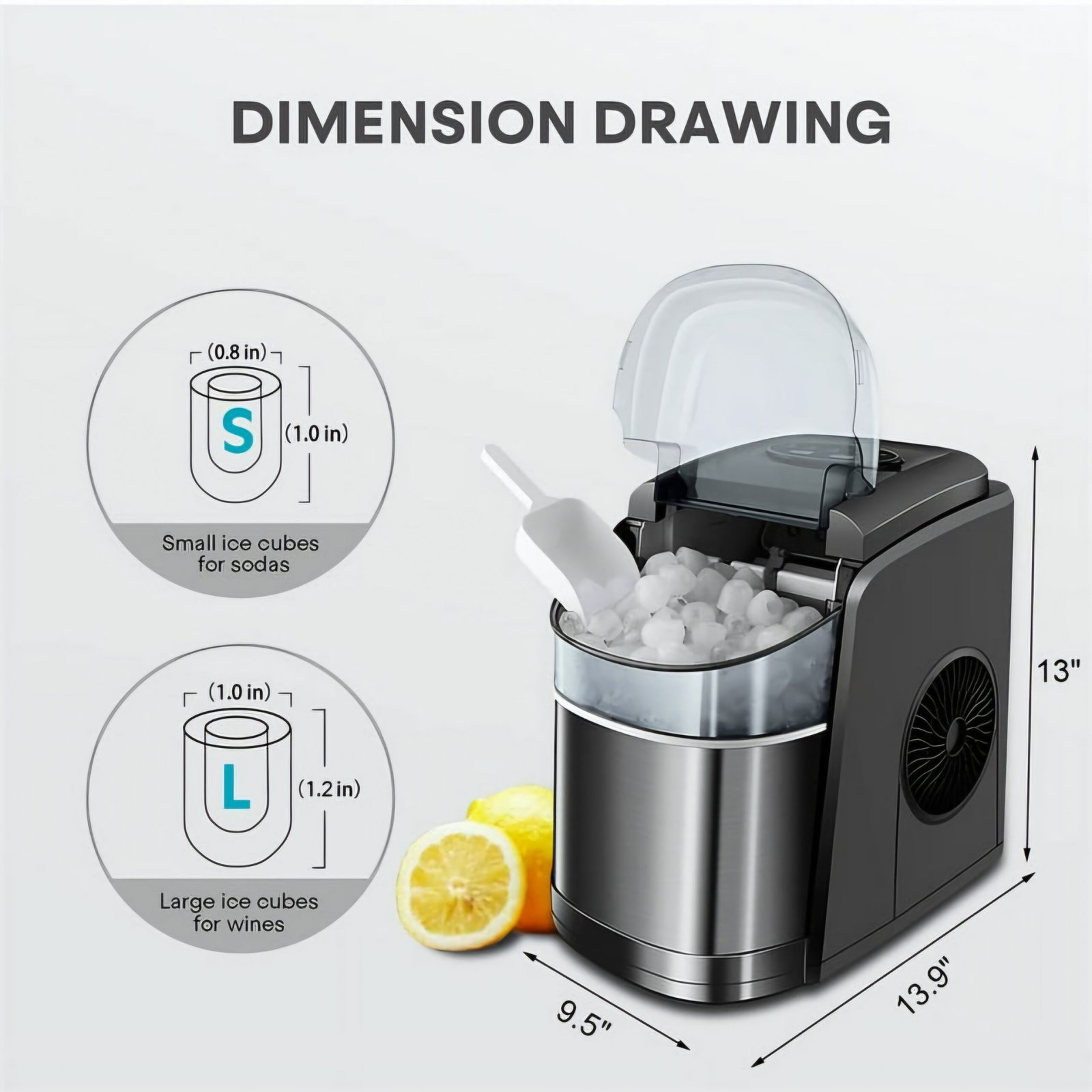 LEONARD USA Ice Cube Maker Machine with Self-Cleaning Function, Automatic with Inverter Technology, Makes Instant Bullet Ice Cubes in 6-8 Minutes, 26 lbs/day (Black) (Based on American Technology) - Image 16