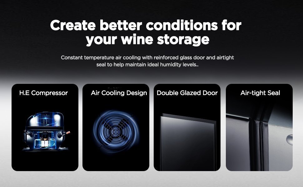Danby USA 135 L Inverter Wine Chiller l Wine Cooler l Touch Control l Toughened Glass Door with UV-Protection l LED Interior Light for Indian Home Bars & Rooms with 1 Year Warranty