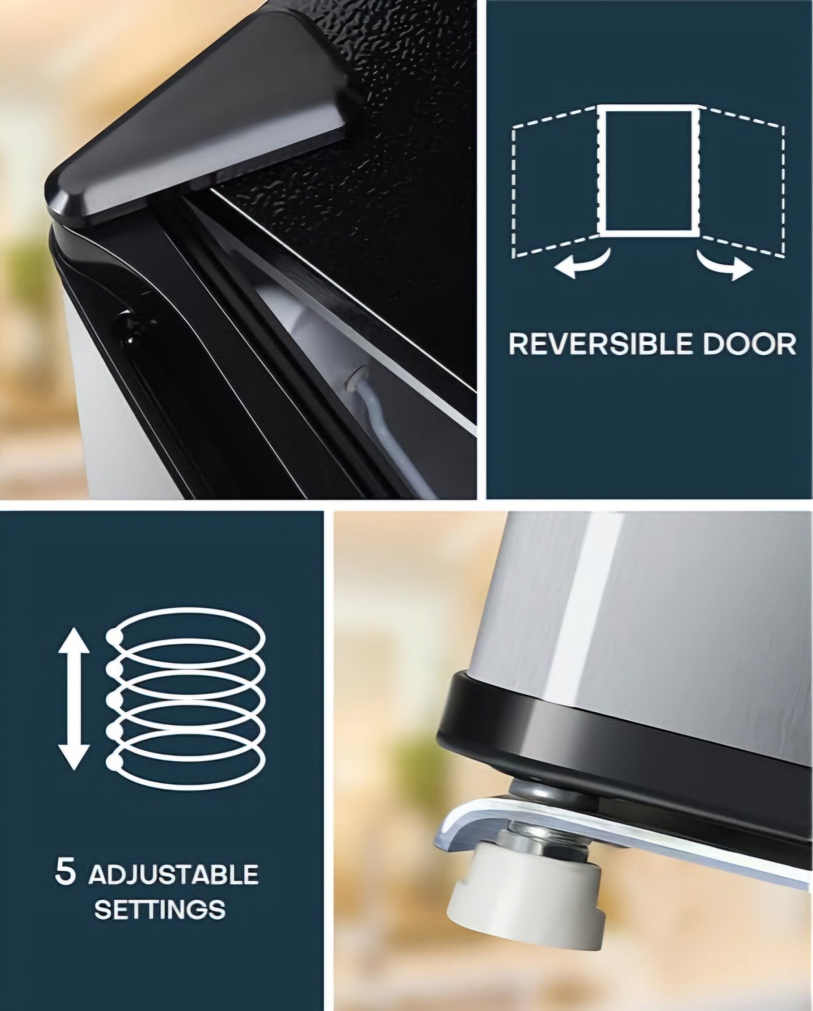 LEONARD USA 60 L Inverter Stainless Steel Door Mini Fridge for Room, Home, Office or Bar (Based on American Technology) (Stainless Steel & Black, LE-USA-SDIMFF, Standard Single door)