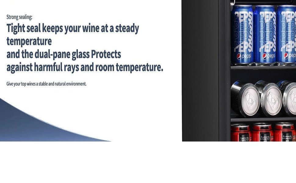 Danby USA 55 L Inverter Wine Chiller l Wine Cooler l Touch Control l LED Interior Light l Toughened Glass Door with UV-Protection (Black)