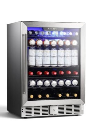 LEONARD USA 155 L Inverter Built-in Wine Chiller, Wine Cooler, Under Counter, Touch Control, Toughened Glass Door with UV-Protection, LED Interior Light with Safety Lock for Home, Bar & Office