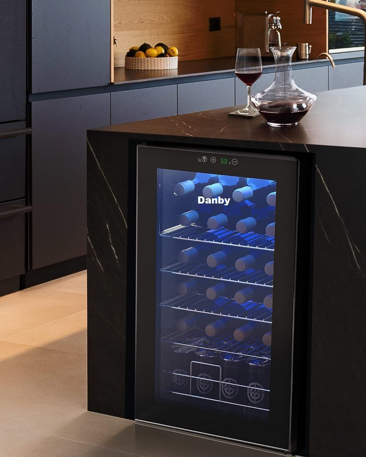 Danby USA 135 L Inverter Wine Chiller l Wine Cooler l Touch Control l Toughened Glass Door with UV-Protection l LED Interior Light for Indian Home Bars & Rooms with 1 Year Warranty