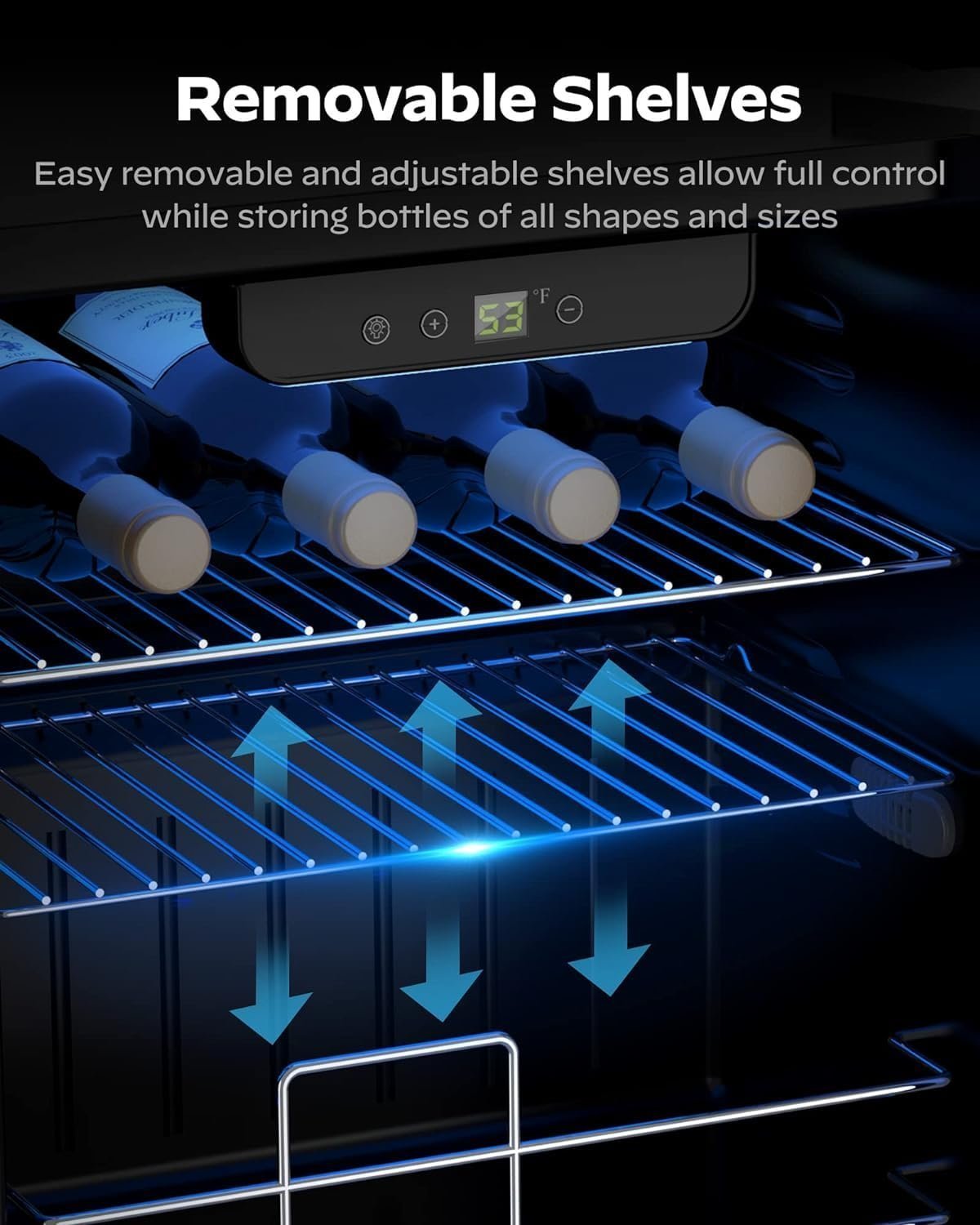 Danby USA 55 L Inverter Wine Chiller l Wine Cooler l Touch Control l LED Interior Light l Toughened Glass Door with UV-Protection (Black)