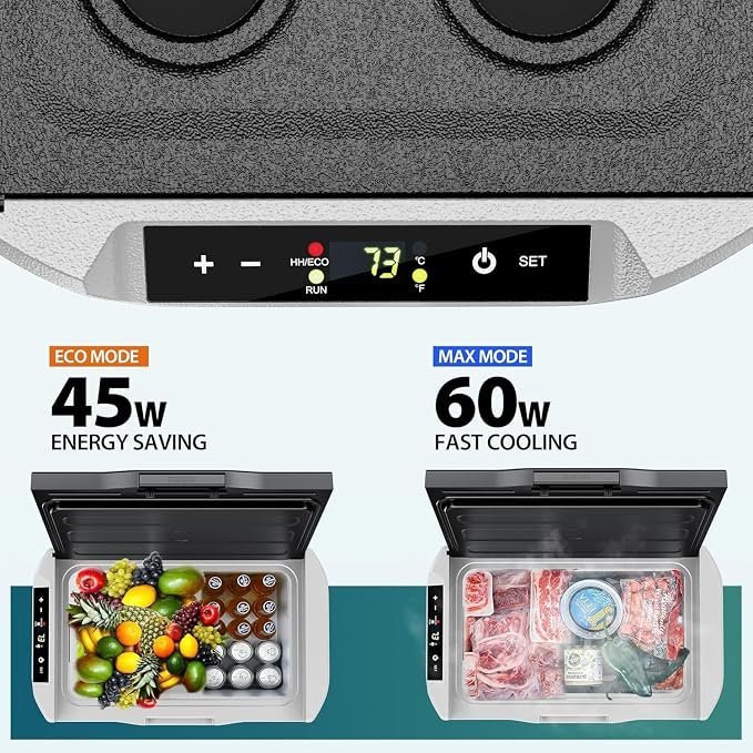 LEONARD LEONARD USA Car Fridge Cooler Freezer 35 L With Compressor, Vehicle Refrigerator With 12/24V DC 110-240V AC For Indian Cars, SUV, RV, Camping, Outdoor (Black) (Based On American Technology) - Image 6