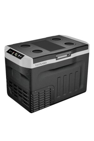 LEONARD USA Car Fridge Cooler Freezer 21 L With Compressor, Vehicle Refrigerator With 12/24V DC 110-240V AC For Indian Cars, SUV, RV, Camping, Outdoor (Black) (Based On American Technology)