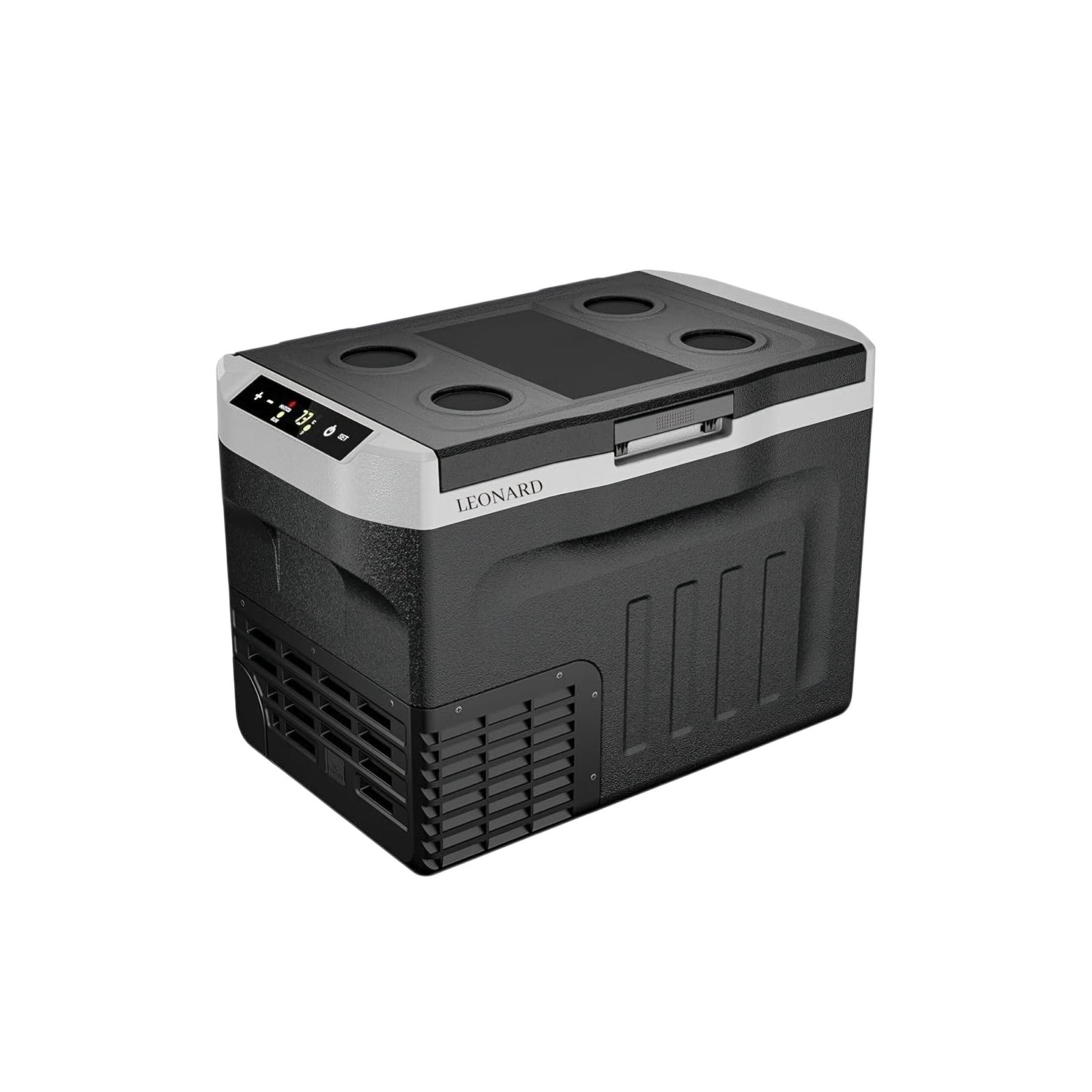 LEONARD USA Car Fridge Cooler Freezer 25 L With Compressor, Vehicle Refrigerator With 12/24V DC 110-240V AC For Indian Cars, SUV, RV, Camping, Outdoor (Black) (Based On American Technology)