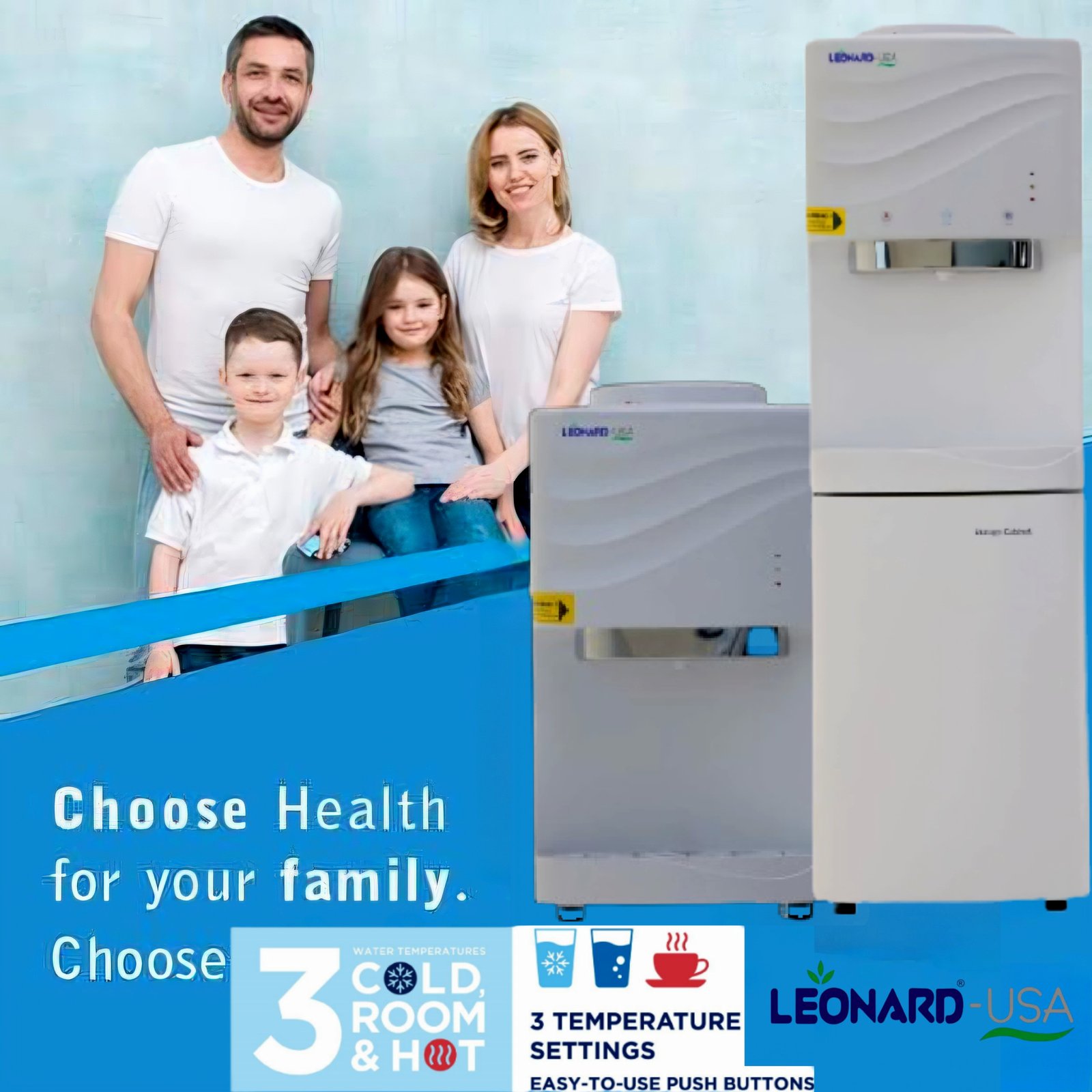 LEONARD USA Hot, Cold and Normal Table Top Water Dispenser (Based on American Technology) (White, 347 X 403 X 600 mm) - Image 6