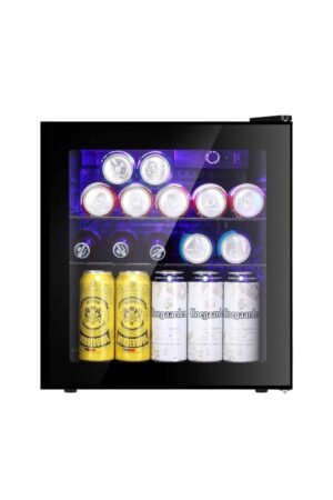 LEONARD USA 52 L Inverter Mini Fridge/Wine Chiller with Toughened Glass Door with UV-Protection l LED Interior Light l Temperature Control for Home Bars (Based on American Technology) (Black)