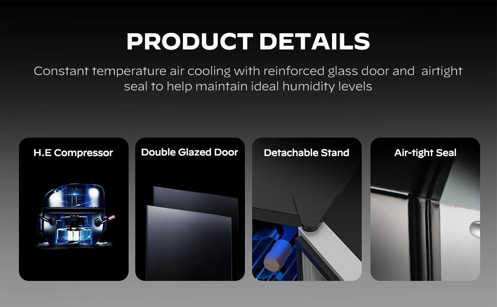 Danby USA 55 L Inverter Wine Chiller l Wine Cooler l Touch Control l LED Interior Light l Toughened Glass Door with UV-Protection (Black)